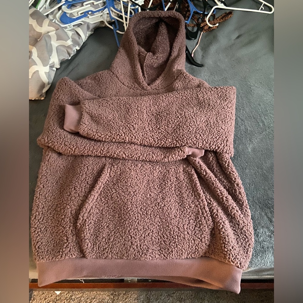 Medium, purple/pink, teddy bear hoodie